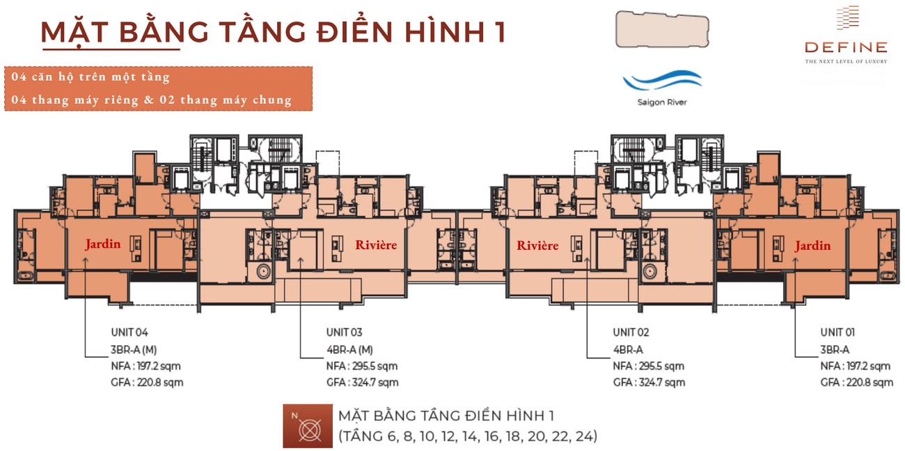 Mặt bằng dự án căn hộ Define