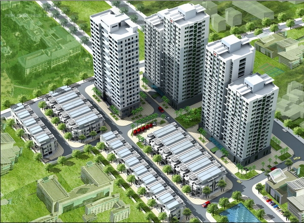 Khu nhà ở 183 Hoàng Văn Thái: Tổ hợp căn hộ chung cư, nhà liên kế thấp tầng