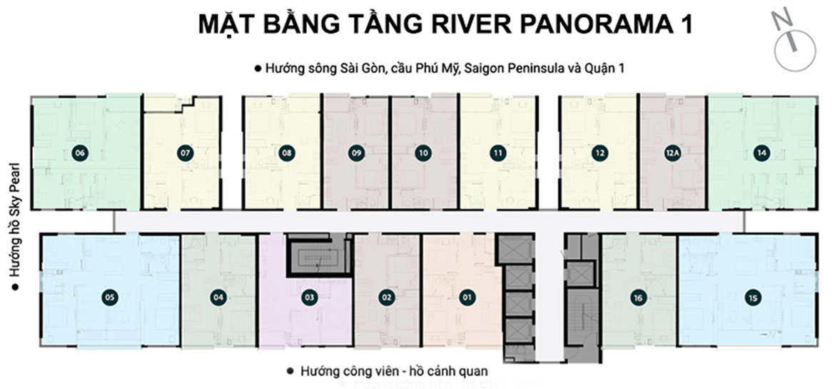 Mặt bằng dự án căn hộ chung cư River Panorama Quận 7 Đường Hoàng Quốc Việt chủ đầu tư An Gia Investment