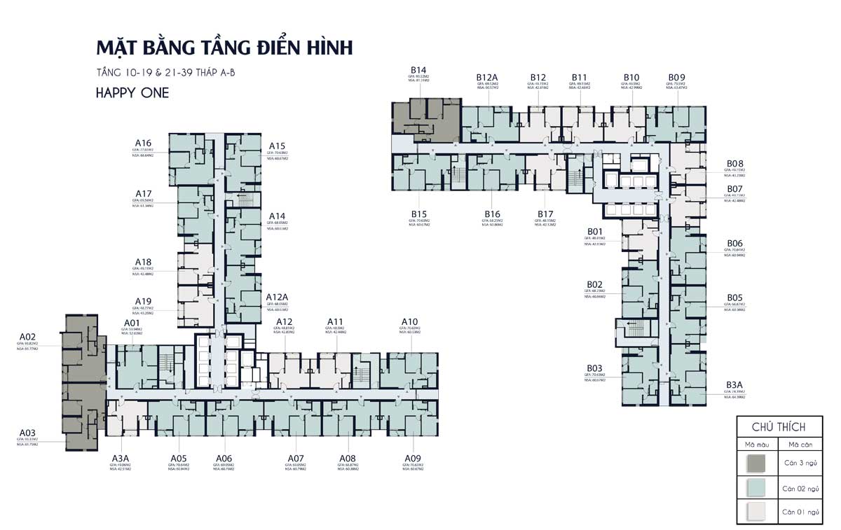 mat bang tang 10 19 21 39 thap A B Happy One Central - DỰ ÁN CĂN HỘ HAPPY ONE CENTRAL BÌNH DƯƠNG