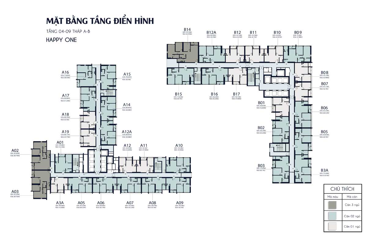 mat bang tang 4 9 thap A B Happy One Central - DỰ ÁN CĂN HỘ HAPPY ONE CENTRAL BÌNH DƯƠNG