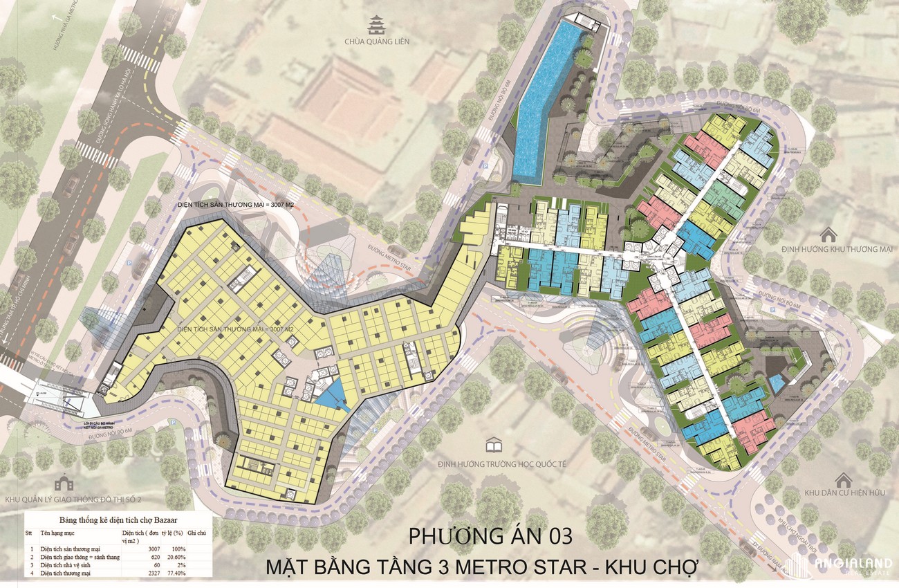 Mặt bằng dự án căn hộ  Metro Star Quận 9 Đường Xa lộ Hà Nội chủ đầu tư CT Group