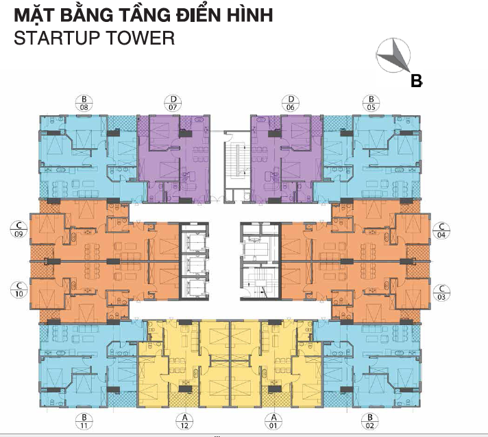 Mặt bằng dự án startup tower