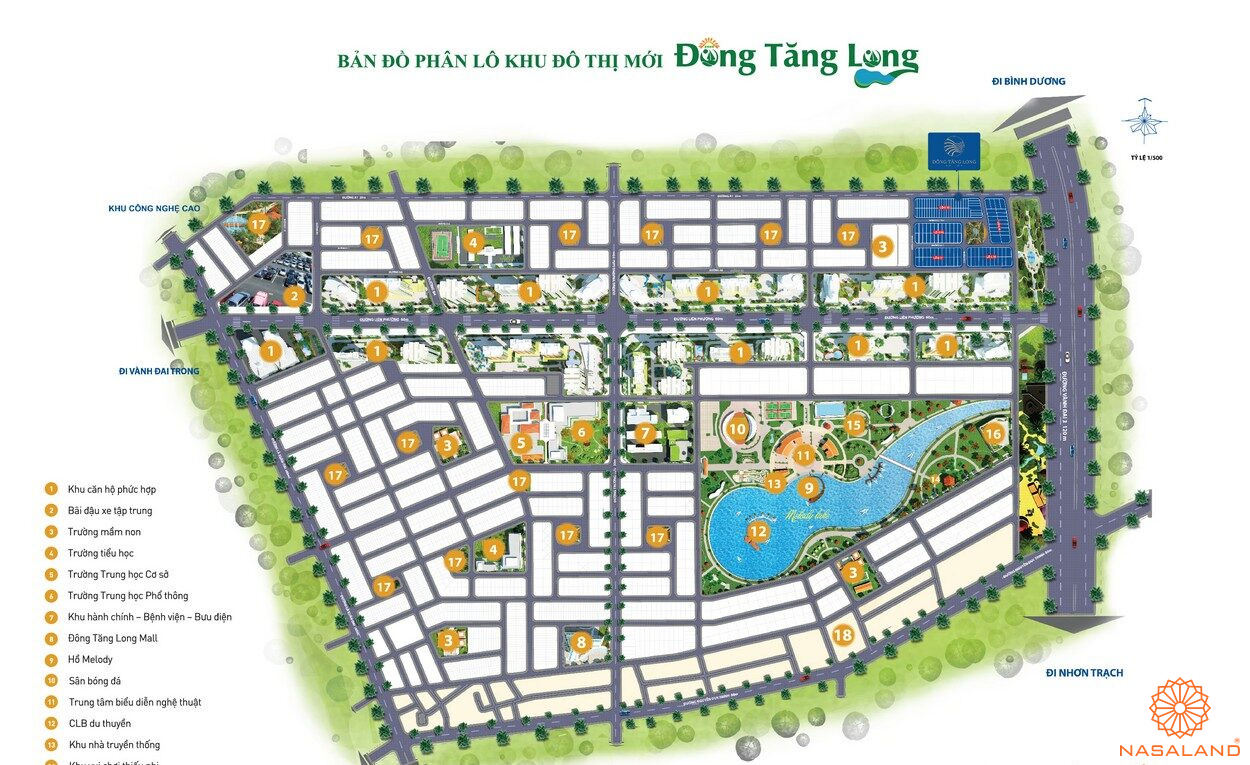 Mặt bằng tổng thể dự án nhà phố Đông Tăng Long An Lộc Quận 9