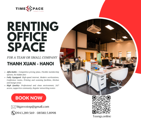 Rent office space for a team or small company in Hanoi