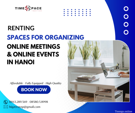 Renting spaces for organizing online meetings and online events in Hanoi