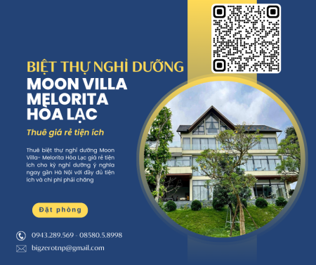 Thuê biệt thự nghỉ dưỡng Moon Villa - Melorita Hòa Lạc giá rẻ tiện ích