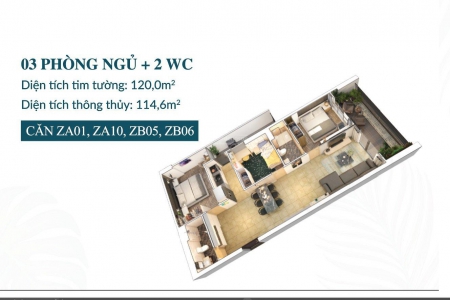 Bán căn hộ 120m2 thiết kế 3PN có sân vườn rộng 17m2. Giá chỉ 4,5 tỉ chung cư Feliz Homes Hoàng Mai